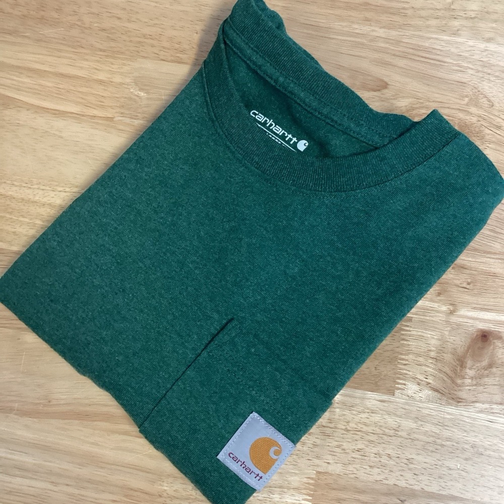 Mens Carhartt Loose Fit Short Sleeved‎ Pocket Tshirt- Green- Medium